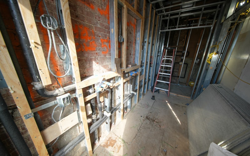 Commercial building electrical wiring and conduit installation